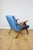 Wood Vintage Blue Velvet VAR B-310 Chair in Dark Wood, 1960s For Sale - Image 7 of 11
