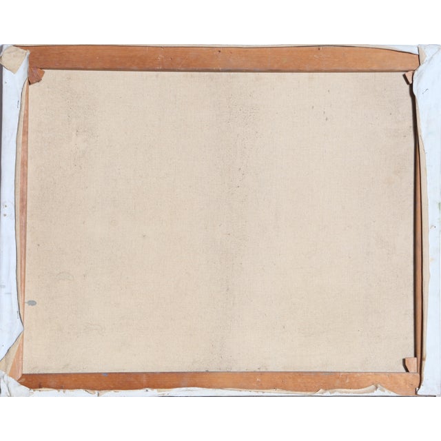 Abstract Ochre Sunset, Signed Oil Painting by Miriam Bromberg For Sale - Image 3 of 3