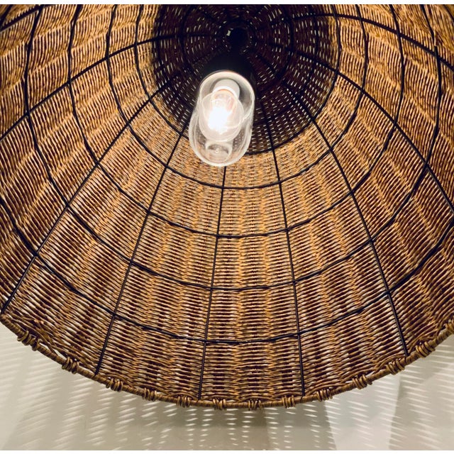 Regina Andrew Organic Modern Woven Tan Wicker Outdoor Beehive Pendant, For Sale - Image 4 of 5