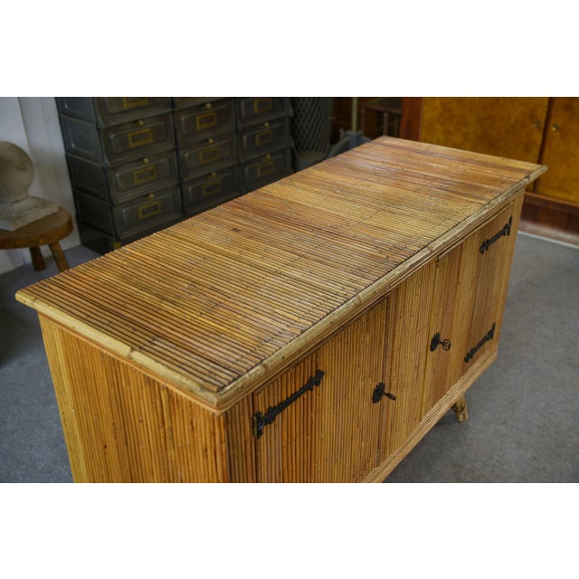 Beige Vintage Rattan Sideboard, 1960s For Sale - Image 8 of 13