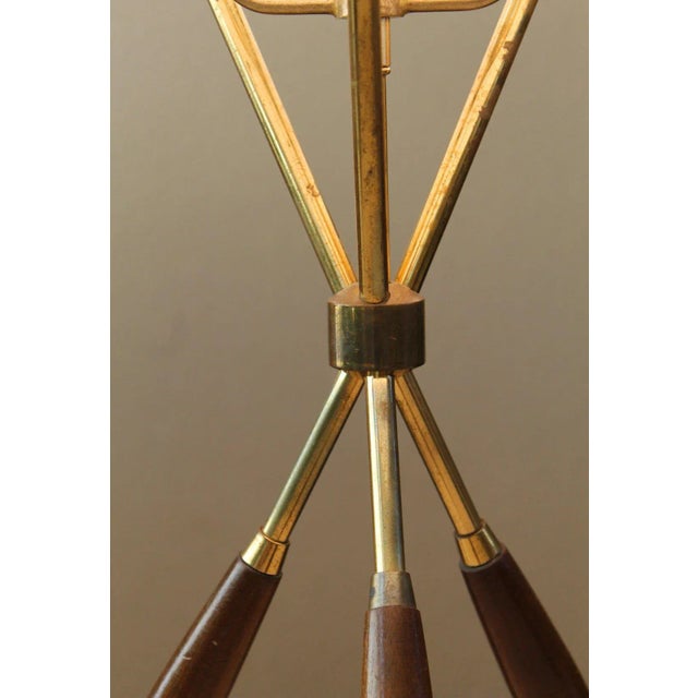 1954 Mid-Century Modern Lightolier Walnut Brass Tripod Table Lamp Gerald Thurston For Sale In Phoenix - Image 6 of 10