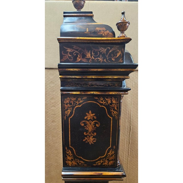 1990s Ethan Allen Chinoiserie Grandmother Clock Asian inspired Chinese Chippendale B For Sale - Image 5 of 18