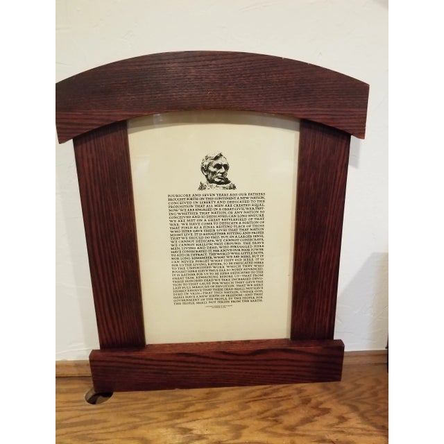 2000 - 2009 Oak Arts and Crafts Style Framed Lincoln Speech For Sale - Image 5 of 8