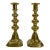 Antique Brass Push-Up Candlestick Holders, a Pair For Sale