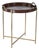 Aspen Leather with Brass Handles Round Tray on Stand For Sale