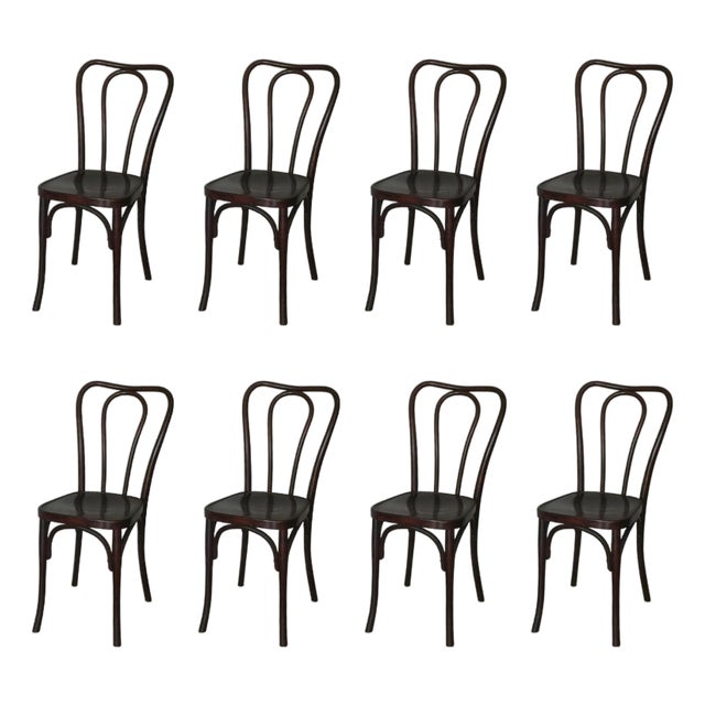 Set of 8 Early 20th Century Wojciechów Thonet Chairs For Sale