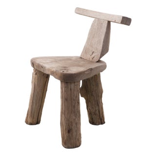 Primitive Elm T Tripod Side Chair, Denmark, 1970s For Sale