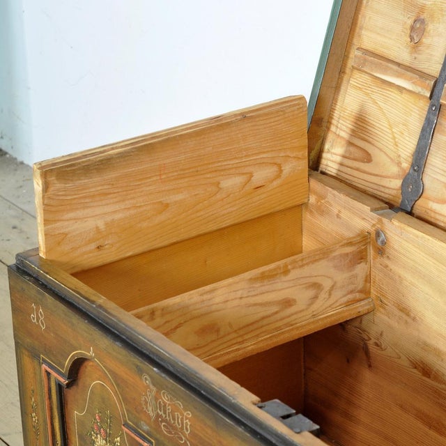 Folk Art Bridal Chest, 1826 For Sale - Image 6 of 18