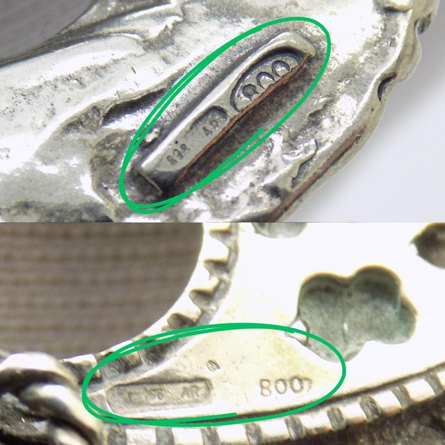 Vintage Italian Silver Baby Bibs Figurines Pair 800 Newborn Miniatures Arezzo Collectible 1980s For Sale - Image 6 of 8