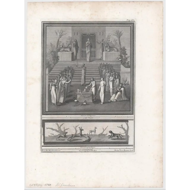 1760s engraving of the worship of ancient worship with an altar for sacrifice.