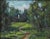 “Old Park”: Vintage landscape by artist Efrim Shekhter. Terrific color, texture, movement. A path into the woods....