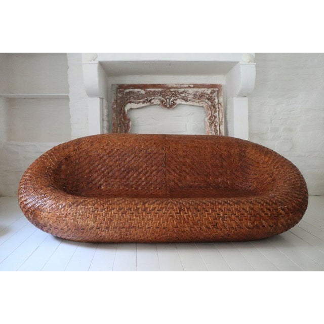 Vintage Woven Wicker Sofa, 1970s For Sale - Image 12 of 13