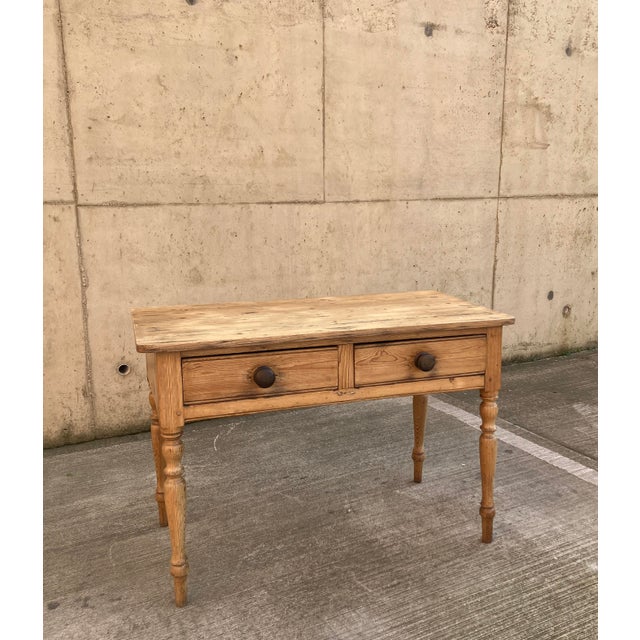 English Pitch Pine Console Table with Drawers For Sale - Image 6 of 14