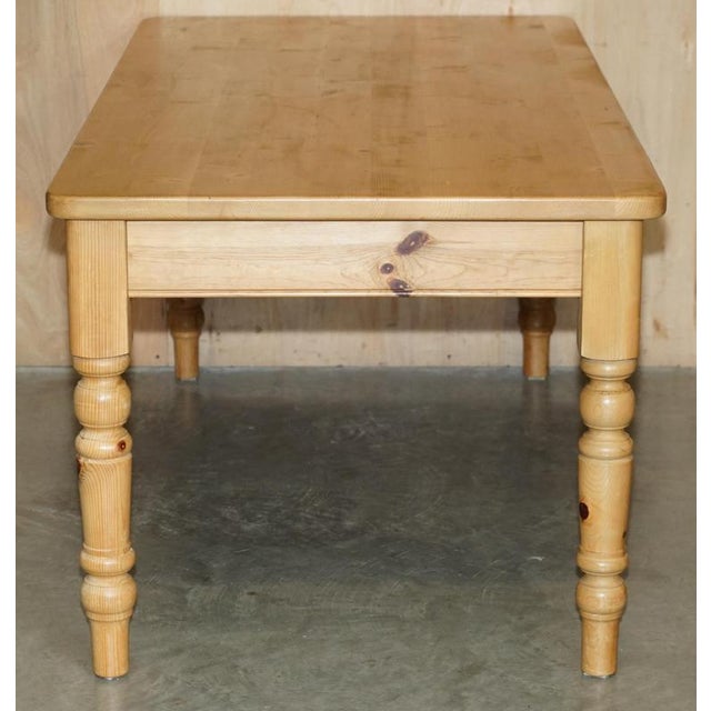 Vintage English Heritage Pine Dining Table and Winsor Chairs, Set of 9 For Sale - Image 11 of 18