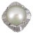 Late 20th Century Rare 18mm South Seas Pearl & 3.63ct Diamond Platinum Ring, 32gr Size 5.75 For Sale