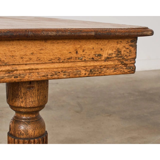 19th Century English Victorian Oak Dining Center Table For Sale - Image 12 of 12