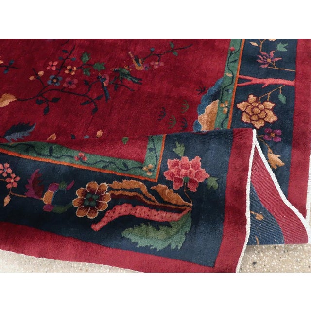 Textile Galerie Shabab Collection Mid-20th Century Chinese Art Deco Accent Carpet For Sale - Image 7 of 8