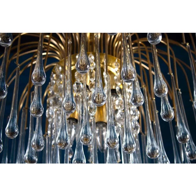 Large Iridescent Murano Glass Drops Chandelier in the Style of Venini, 1970s For Sale - Image 8 of 12