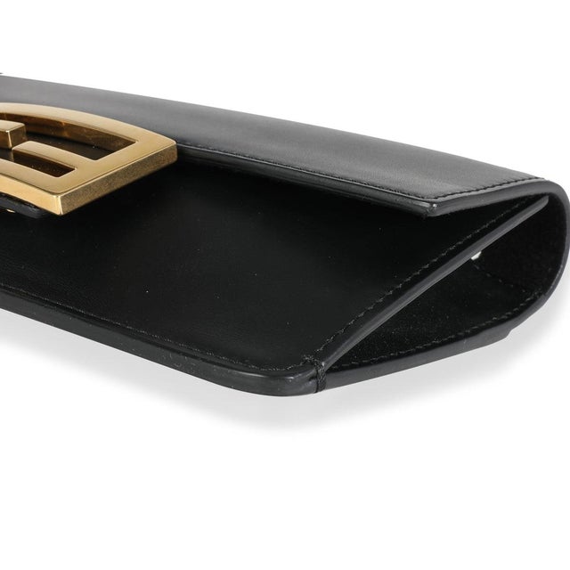 Black Calfskin Mini Flat Baguette with Strap For Sale In New York - Image 6 of 7