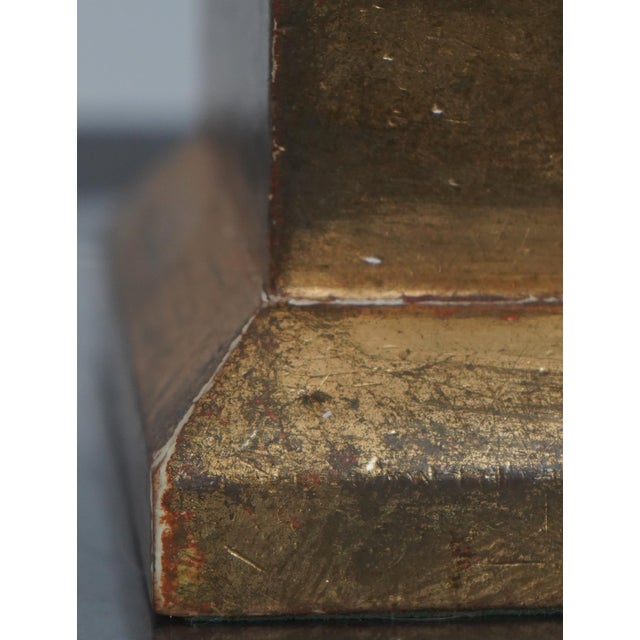 Wood Pair of Vintage French Empire Gold Leaf on Wood Column Lamps For Sale - Image 7 of 11