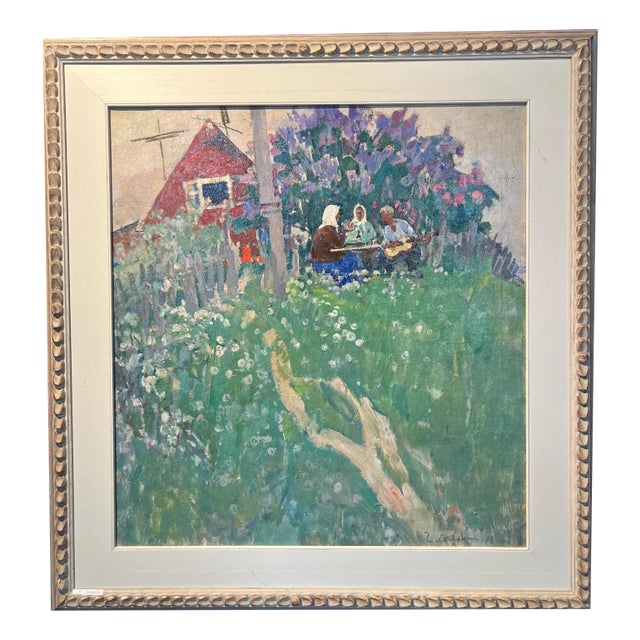 Gleb Savinov, Summer Evenings, Oil Painting, 1976, Framed For Sale