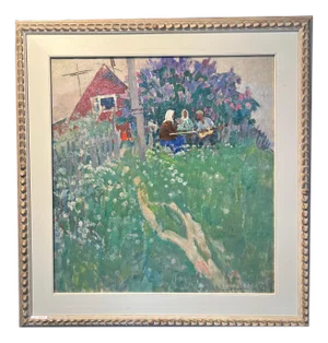 Gleb Savinov, Summer Evenings, Oil Painting, 1976, Framed