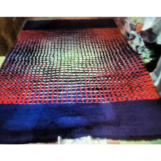 Blue Kyoto Wool Rug by Gaetano Pesce, Italy, 1969 For Sale - Image 8 of 18