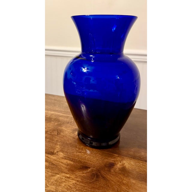 Cobalt Blue Glass Vase For Sale - Image 6 of 9