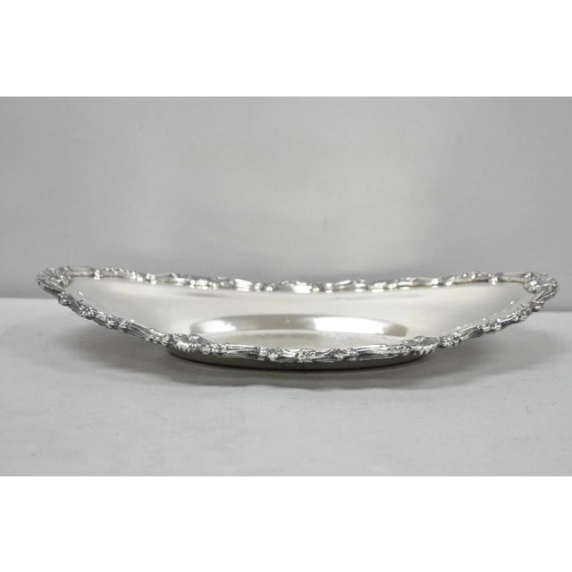 Vintage Victorian Style Silver Plated Oval 13.5" Trinket Serving Dish (B) For Sale - Image 4 of 16