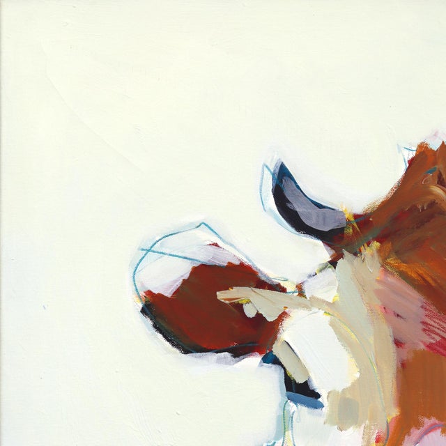 2020s Horns - Large Original Contemporary Mixed Media Acrylic Farm Animal Painting on Canvas by Kellie Newsome For Sale - Image 5 of 9