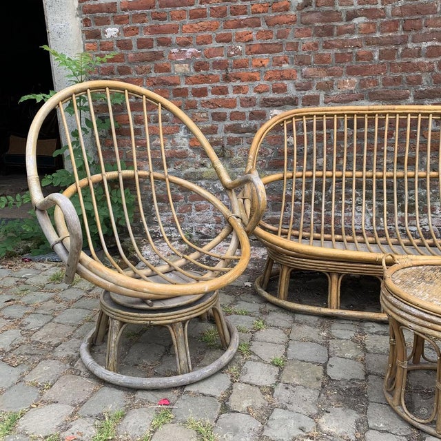 Rattan Garden Furniture, 1960s, Set of 4 For Sale - Image 4 of 18