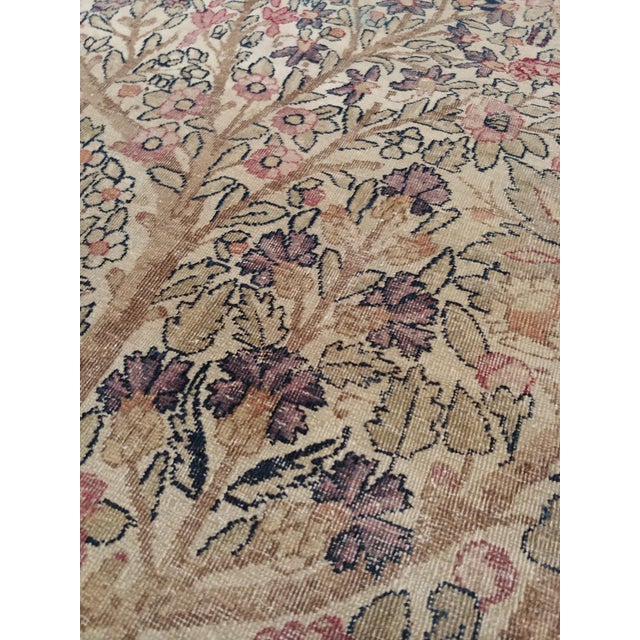Late 19th Century Antique Lavar Kerman Carpet, Fine Persian Oriental Rug Jewel Blue, Gold and Navy For Sale - Image 5 of 18