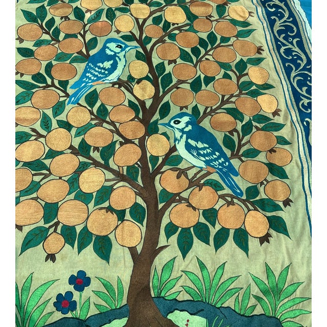 Vintage Boho Silk Wall Hanging, 1980s For Sale - Image 4 of 5