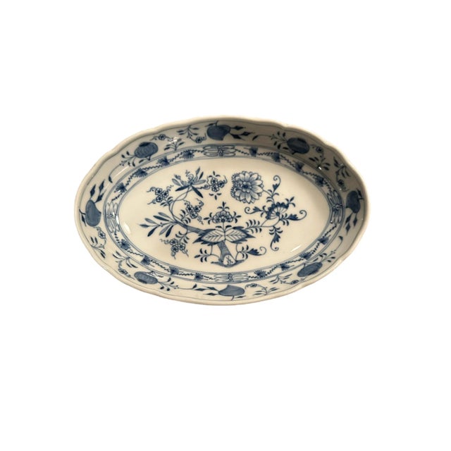 Navy Blue Antique 19th Century Meissen Blue Onion Platter For Sale - Image 8 of 8