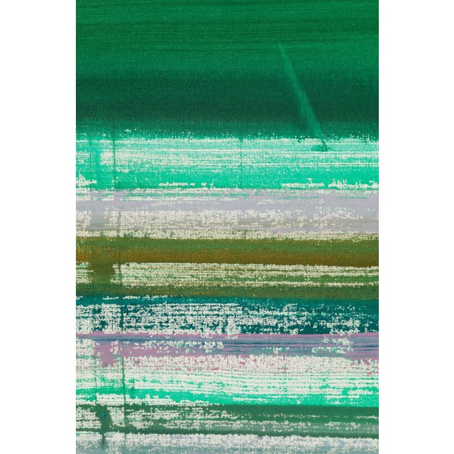 "Resetting Myself Again by Doing Absolutely Nothing / Lilac Green" Large Abstract Acrylic Painting by Simon Findlay For Sale - Image 10 of 12