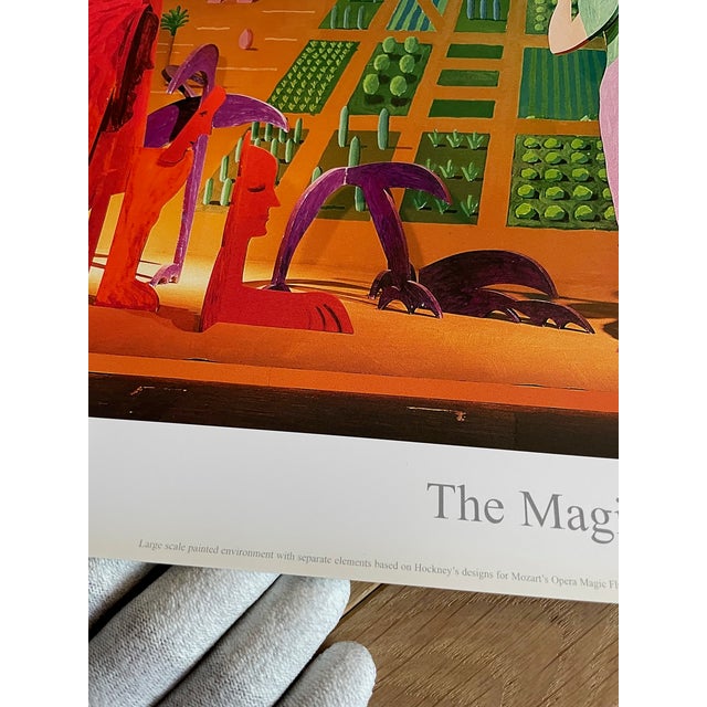 Orange David Hockney - The Magic Flute Poster, 1983, Copyright David Hockney 2001, Printed in the Uk For Sale - Image 8 of 14