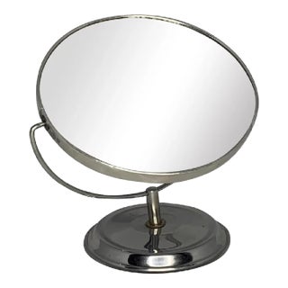 Art Deco Chrome Vanity Mirror: Double Sided Swivel Mirror For Sale
