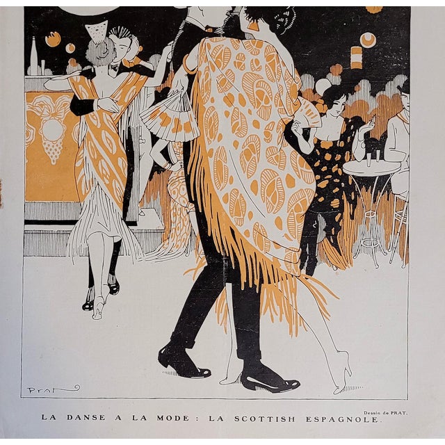 French Prat, 1920 "La Danse a La Mode: La Scottish Espagnole" Le Sourire Cover Print For Sale - Image 3 of 3