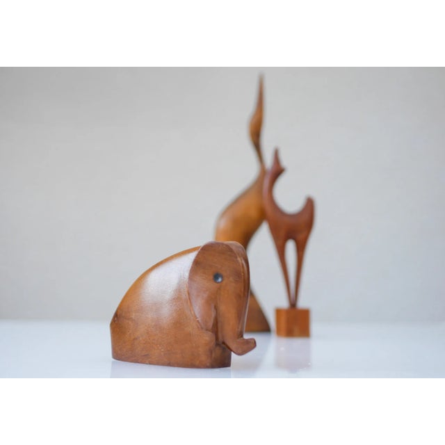 Brown Mid-Century Scandinavian Modern Carved Teak Elephant Figurine, Denmark For Sale - Image 8 of 12