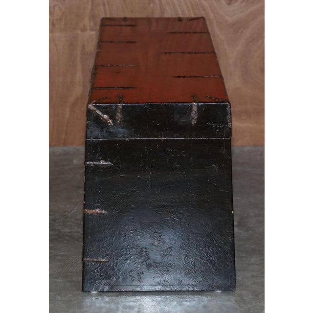 Chinese Hand Painted Linen Trunk For Sale - Image 15 of 18