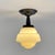 1940s Art Deco Flush Mount in Burnished Brass and Cream Opaline Glass, 1940s For Sale - Image 5 of 14