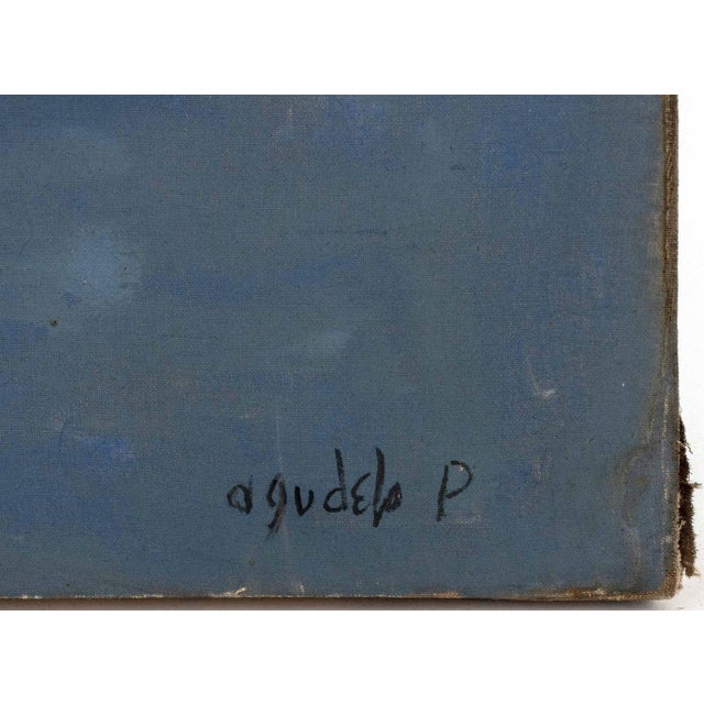 Signed Agudelo Abstract Composition Oil on Canvas For Sale - Image 9 of 12