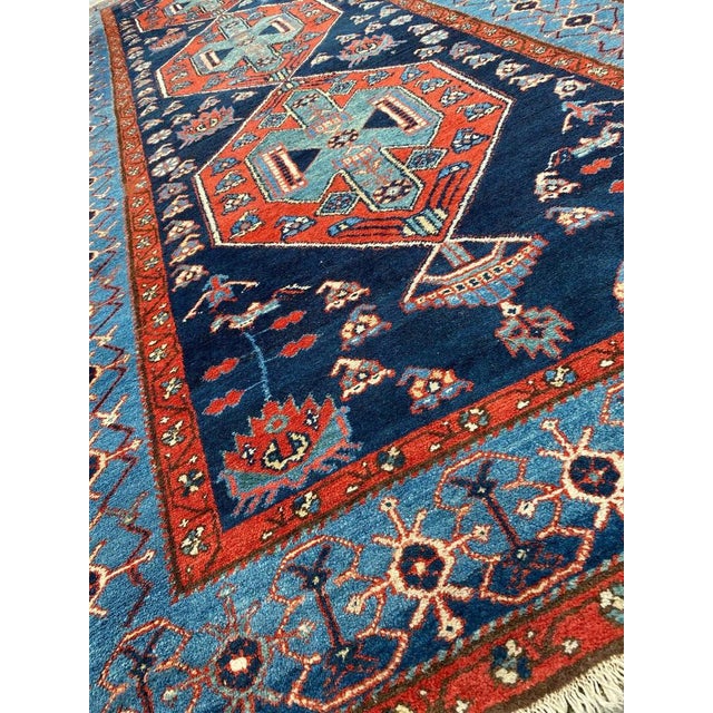 Red Long Antique Kurdish Rug, 1890s For Sale - Image 8 of 14