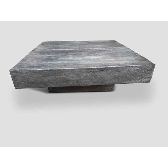 Andrianna Shamaris Minimalist Grey Stained Wood Coffee Table For Sale - Image 4 of 6
