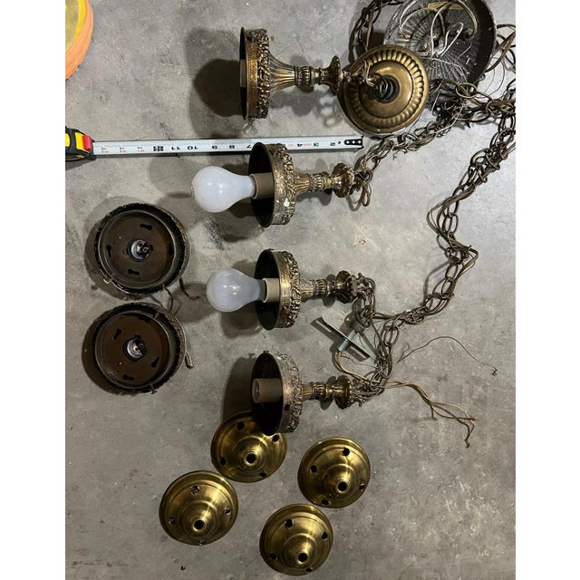 1970s Vintage Pendant Lights- Needs Restoration - a Pair For Sale - Image 5 of 10