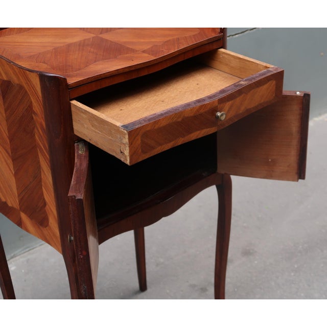 Wood 1940s French Louis XV Style Side Table / Nightstand. For Sale - Image 7 of 9