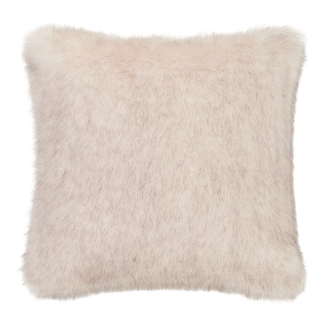 White Square Faux Fur Cushion by Villa Como For Sale