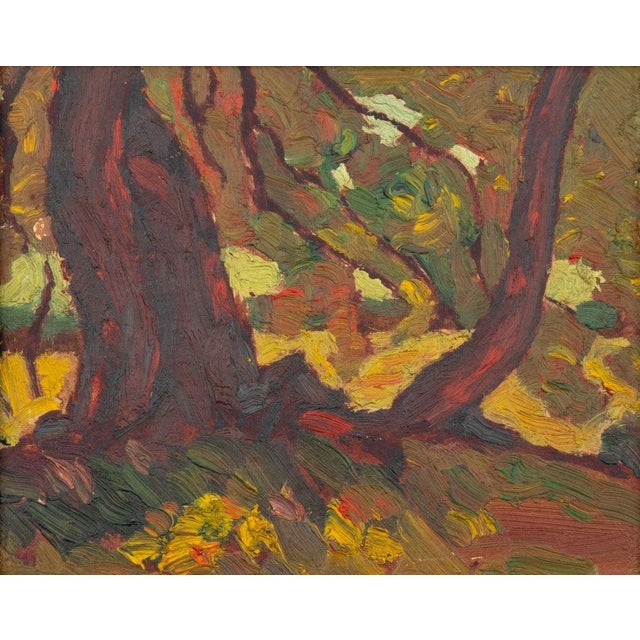 Robert O'Meara (American, XX-XXI), Miniature Landscape, Oil on Board, circa 1975, apparently unsigned, in ebonized wood...