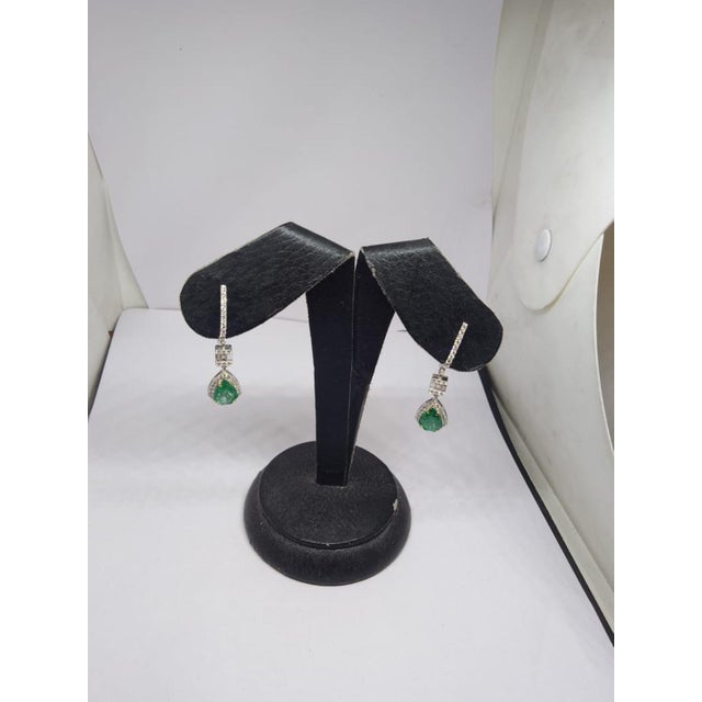 Modern Natural 18k Gold Diamond & Color Stone Stud Earrings, New Design For Sale - Image 3 of 8