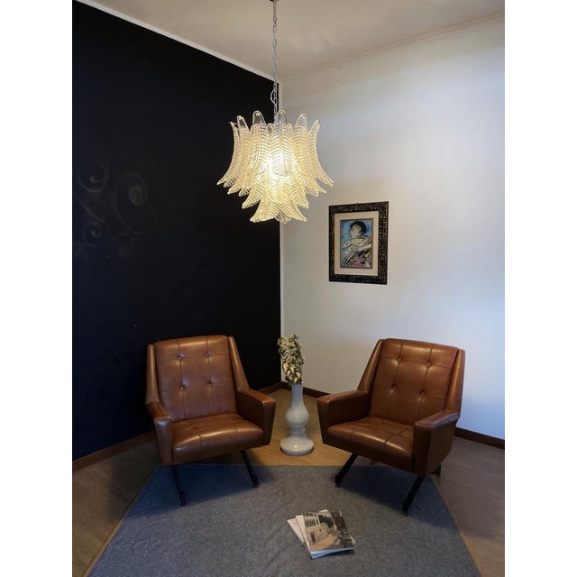 Italian Murano Trasparent Felci Glass Chandelier, 1990 For Sale - Image 13 of 18